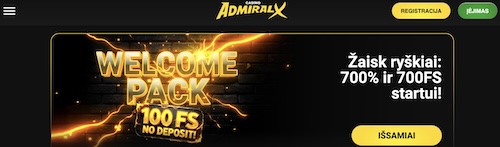 Admiral-X casino internetinių